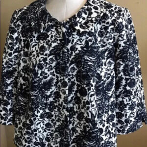 Talbots Floral Print Cropped Jacket